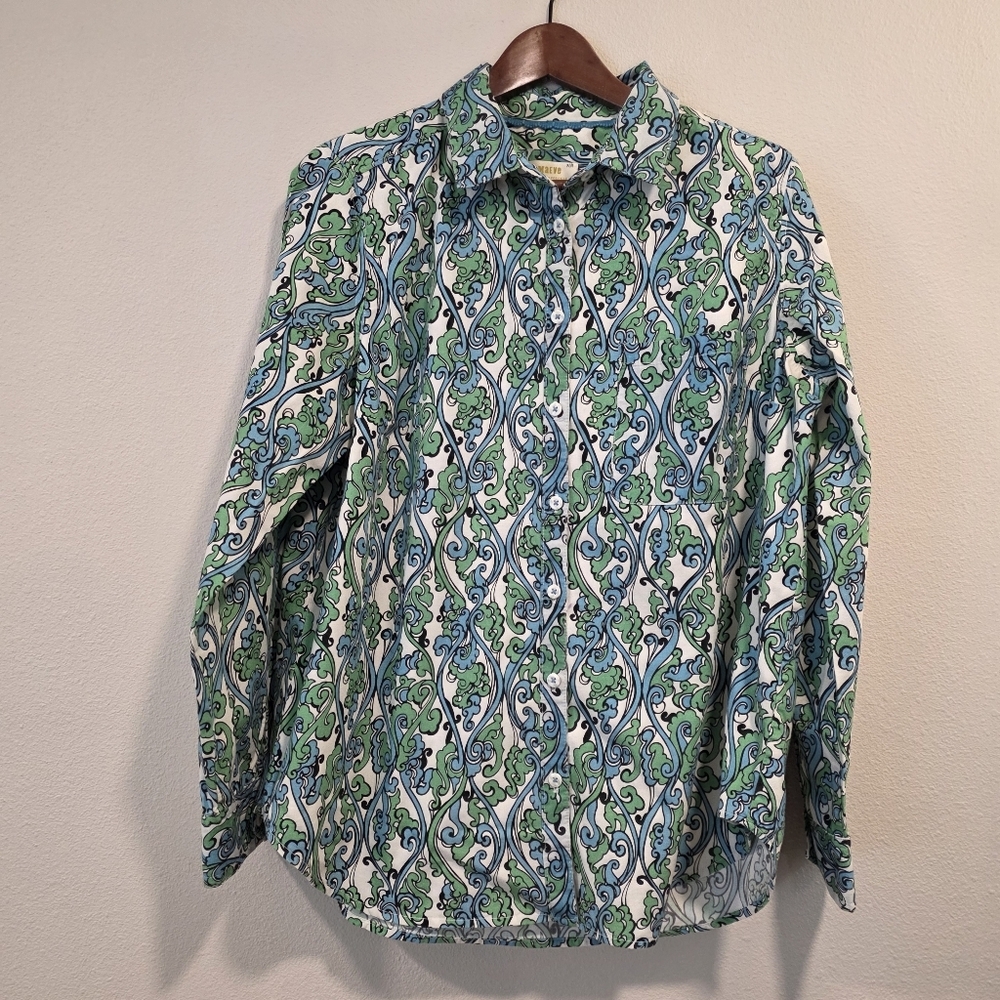 Anthropologie Maeve Button Down Long Sleeve Paisley Shirt
